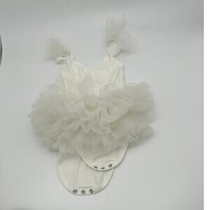 Posh Peanut Ivory Gold Baby Tutu Tulle One Piece Size 18-24 Months Photoshoot